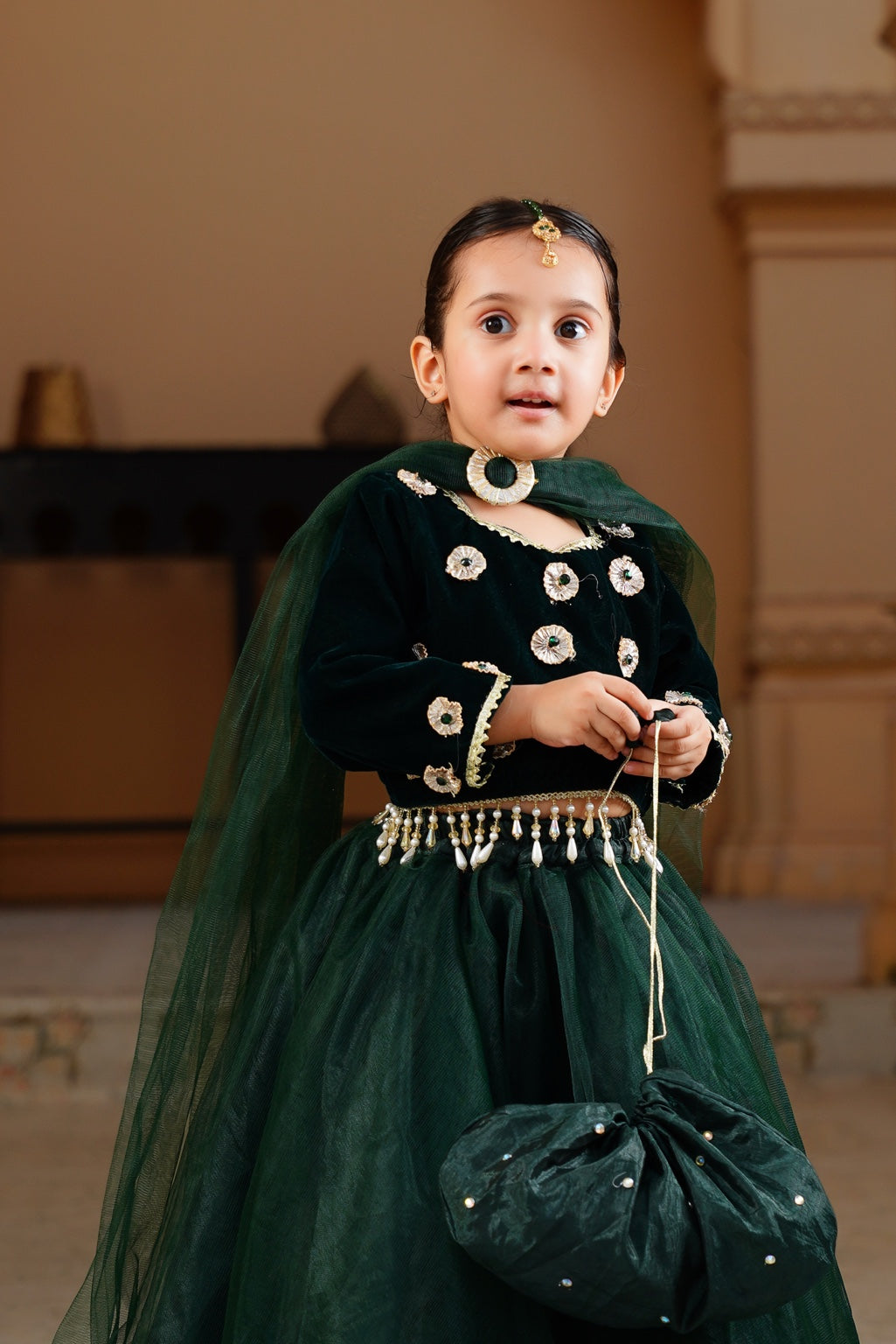 Andaz velvet bodice and pearl embellishment detail