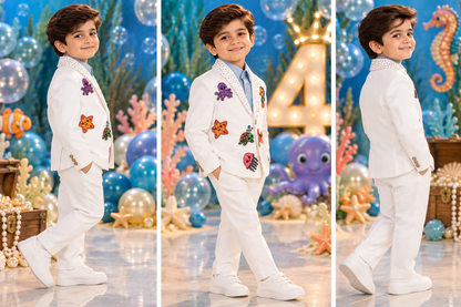Ocean Prince boys suit birthday portrait