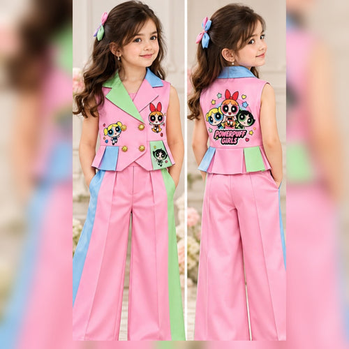 Power Puff Girls suit model front and back view