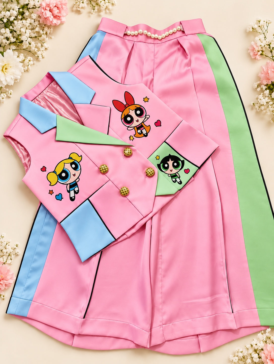Power Puff Girls suit detail views